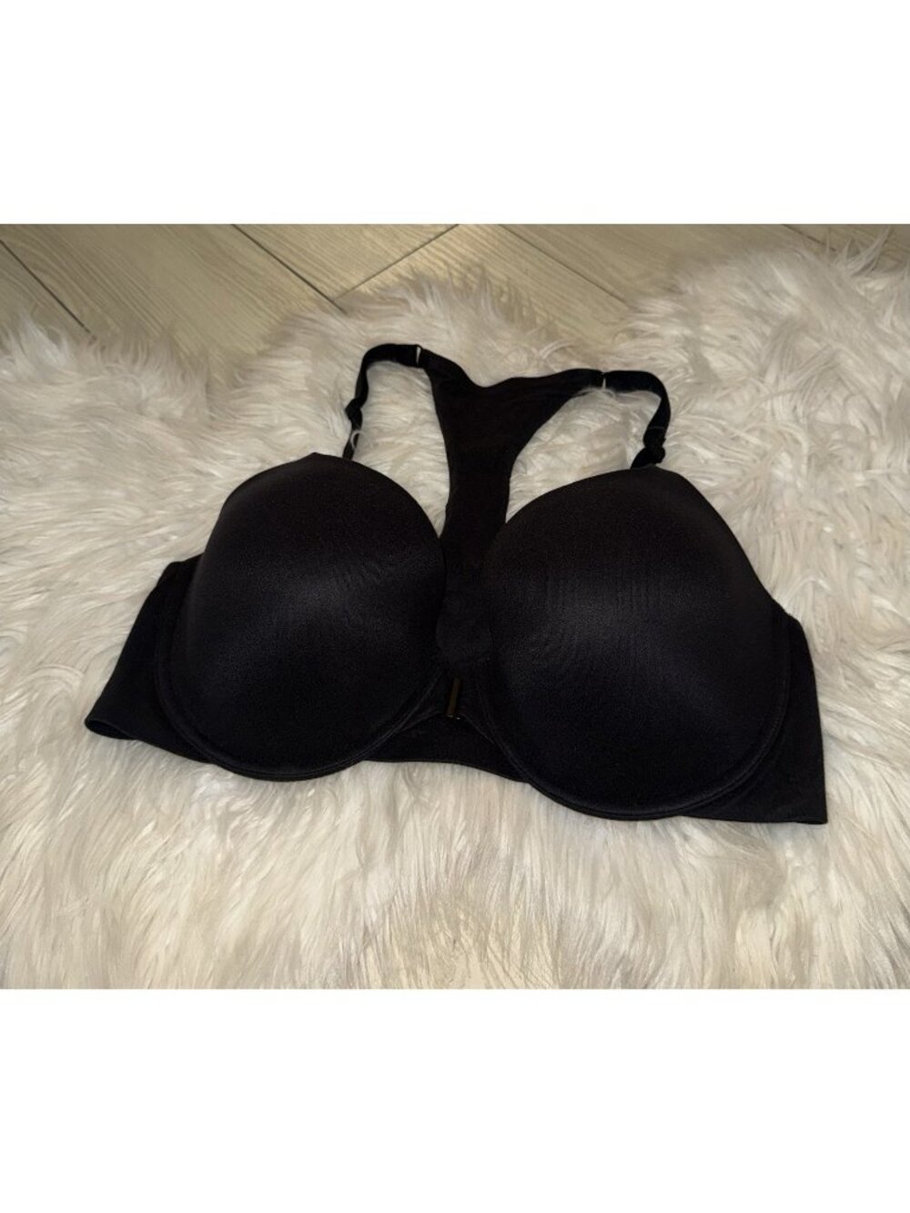 Victorias Secret Body By Victoria Lined Demi Bra Front Close Womens 36DD Black
